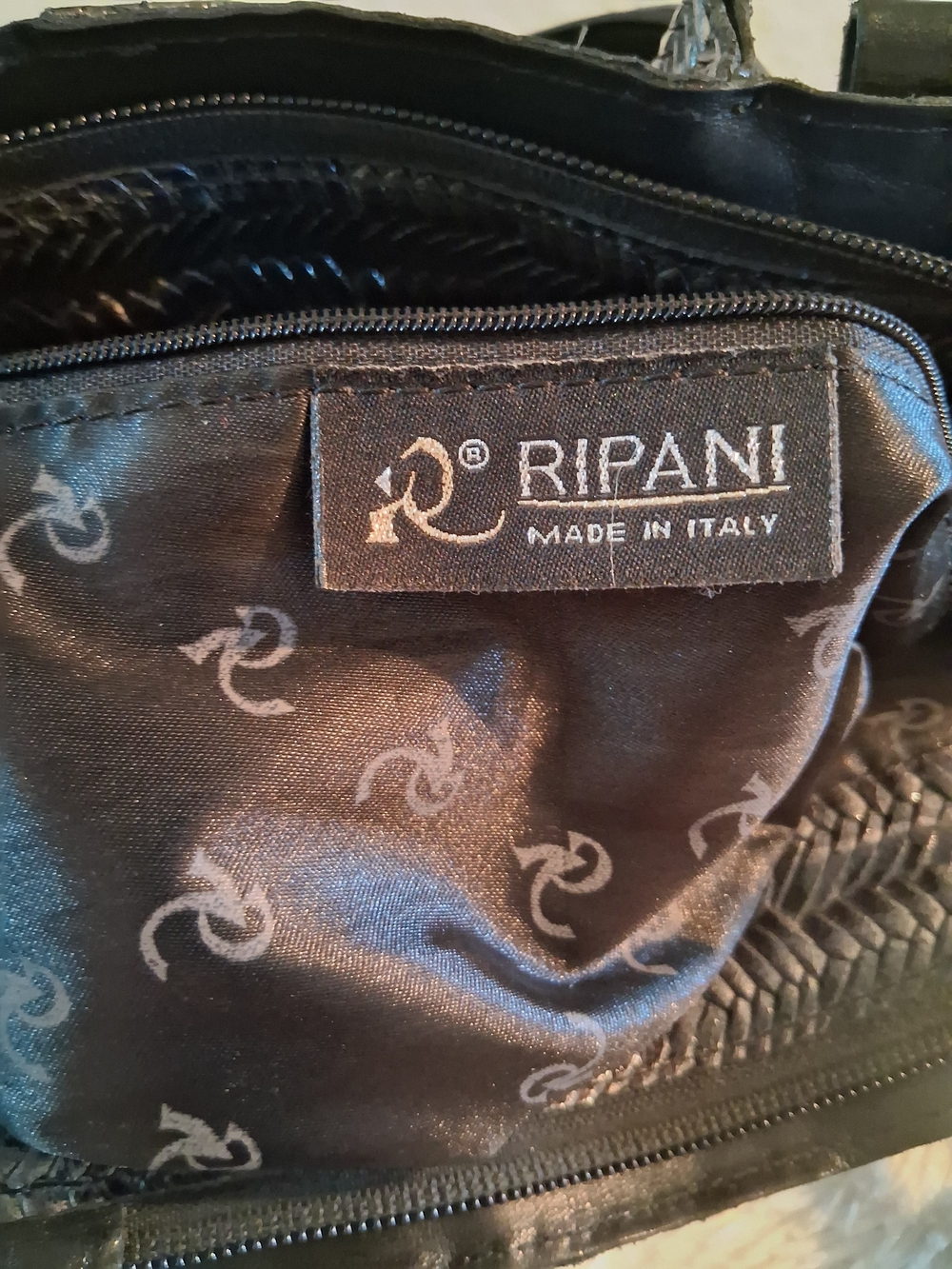 RIPANI  Black Woven Shoulder Bag